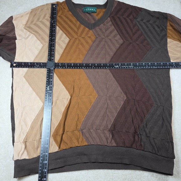 Tundra Canada Sweater Mens 2XL Brown Retro Ribbed V-Neck Winter Wear 90s Vintage - Picture 7 of 7